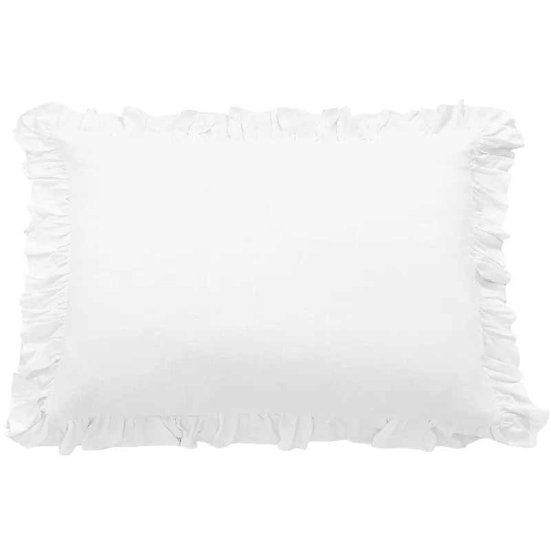 Square Pillows for Modern Home DecorLily Washed Linen Ruffle Dutch Euro Pillow