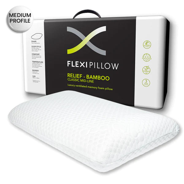 Kids Pillows with Fun DesignsRelief Classic Mid Line Memory Foam Pillow by Flexi Pillow