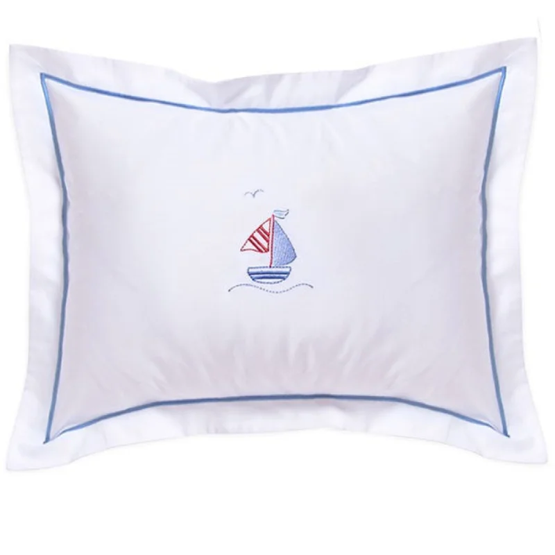 Feather Pillows for a Luxurious SleepBaby Boudoir Pillow Cover in Sailboat & Seagull Blue