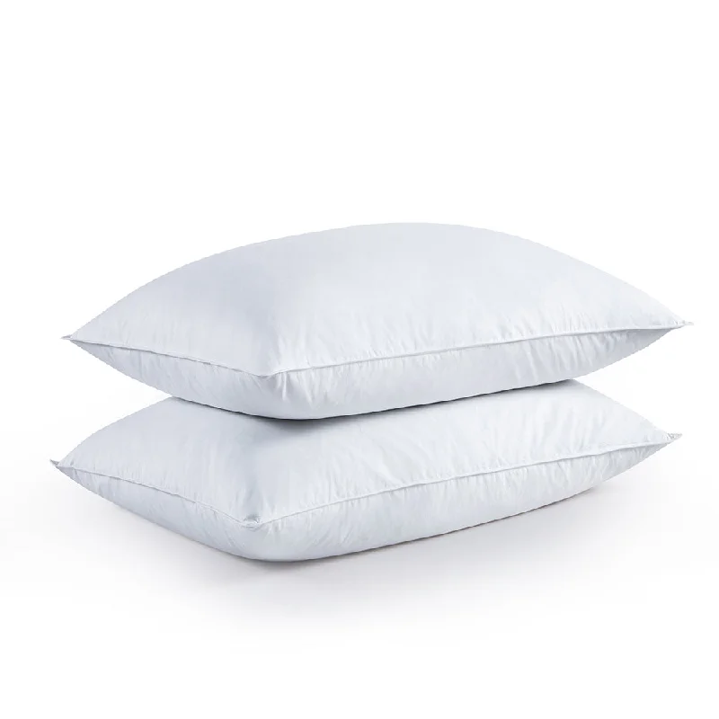 Pregnancy Pillows for Expectant MothersPeace Nest Set of 2 Feather Down Bed Pillows w/ 100% Cotton Cover