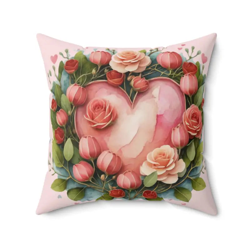 Soft and Fluffy Pillows for Bedroom ComfortFloral Heart Square Pillow: Cozy Up your Living Space