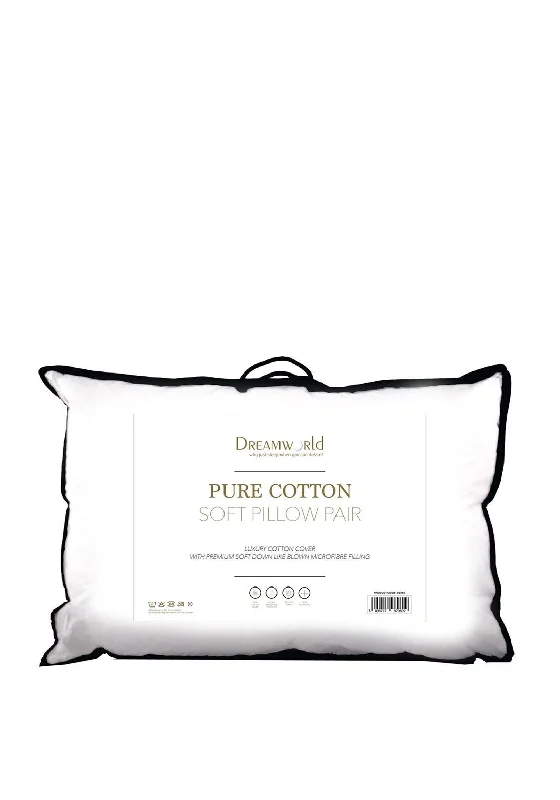 Down Alternative Pillows for Ethical ChoicesDreamworld Pure Cotton Soft Pillow Pair