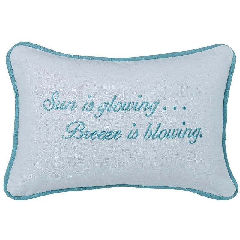 Back Support Pillows for Office ChairsCatalina Turquoise "Sun Is Glowing..." Lumbar Pillow