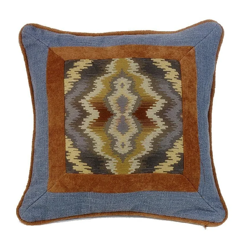 Round Pillows for Boho-Style InteriorsLexington Southwest Diamond Throw Pillow - Blue, Tan & Copper