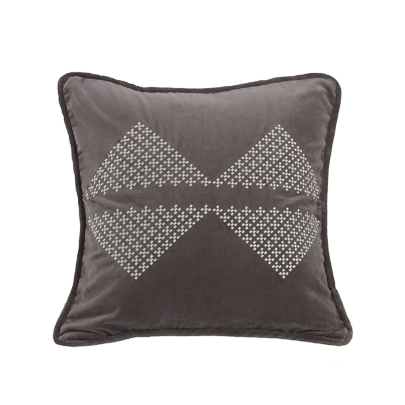 Feather Pillows for a Luxurious SleepWhistler Gray Velvet Throw Pillow, White Bow-Tie