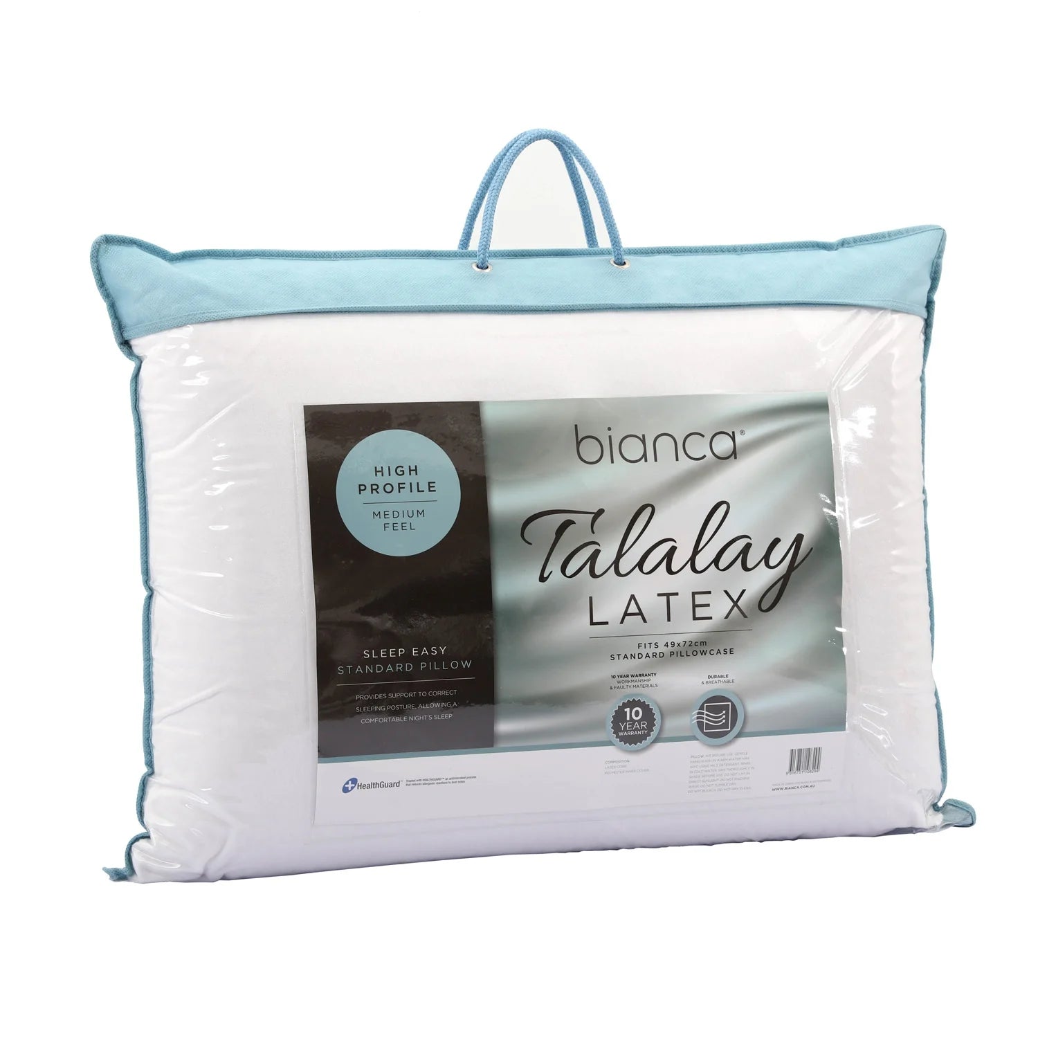 Firm Pillows for Side SleepersSleep Easy Talalay Latex Pillow - High Profile- Medium Feel by Bianca