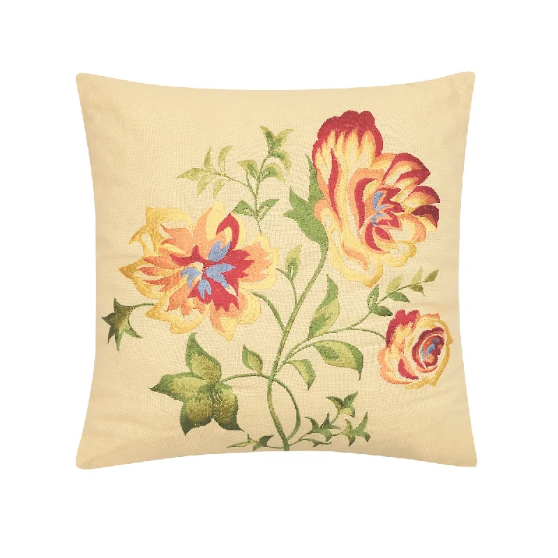 Cotton Pillows for Natural ComfortPriscilla Yellow Floral Pillow