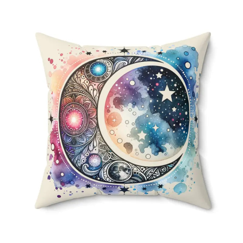 Soft and Fluffy Pillows for Bedroom ComfortMoon Magic Watercolor Throw Pillow: Elevate your Decor