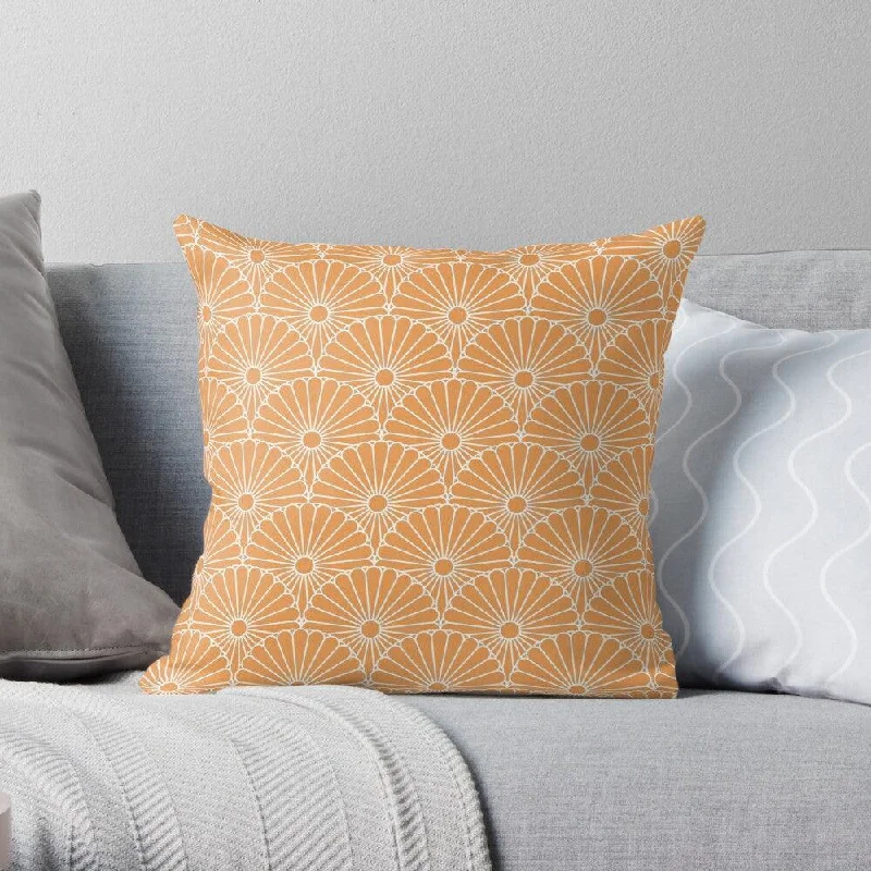 Velvet Pillows for a Touch of EleganceWhite & Orange Chrysanthemum Square Pillow