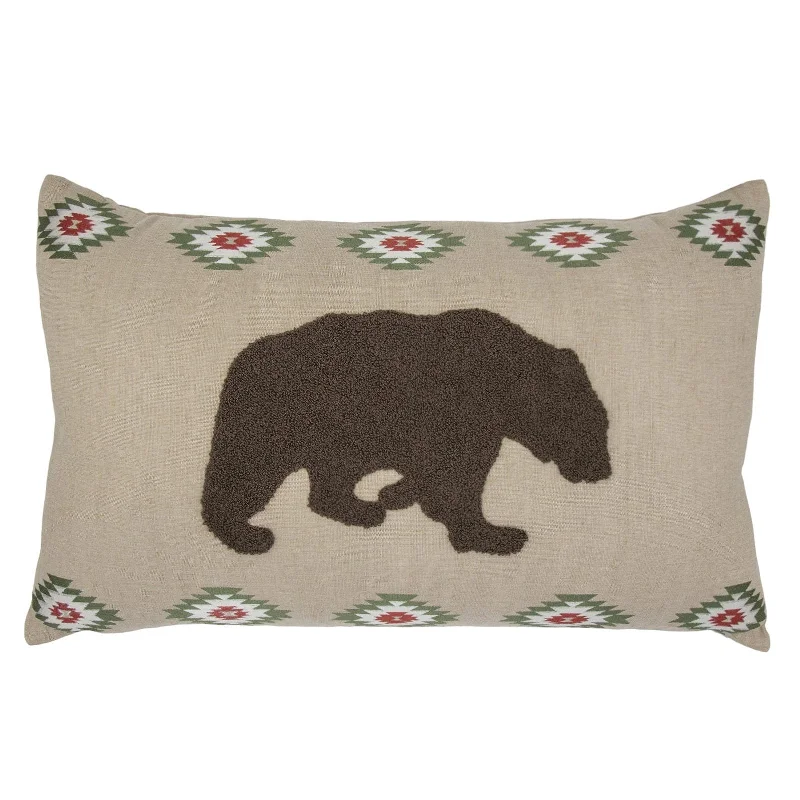 Pregnancy Pillows for Expectant MothersAztec Bear Embroidered Burlap Lumbar Pillow, 16x26