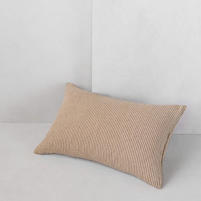 Plush Pillows for a Cozy BedBasix Stripe Linen Pillow - Brun/Sable