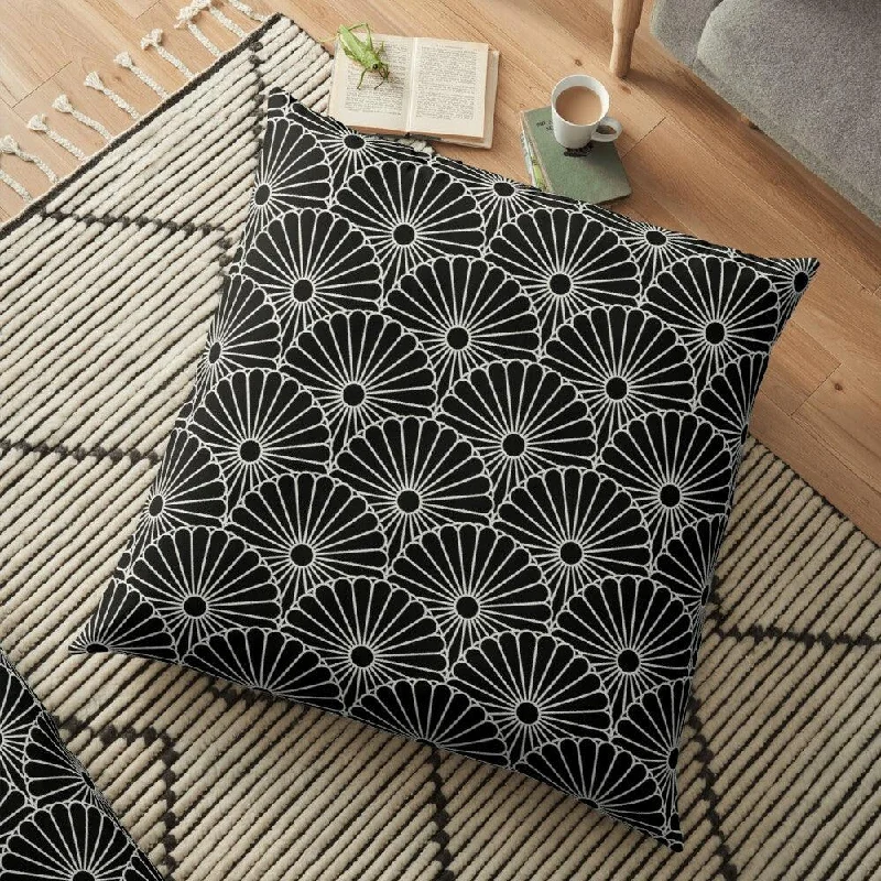 Soft and Fluffy Pillows for Bedroom ComfortWhite & Black Chrysanthemum Outdoor Pillows