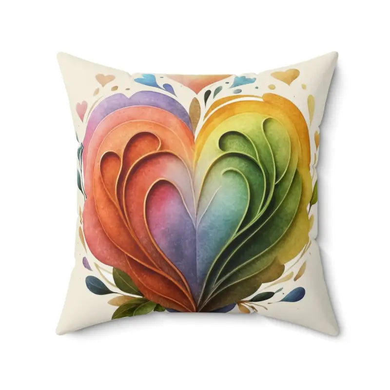 Adjustable Pillows for Customized ComfortColorful Hearts Polyester Square Throw Pillow Magic