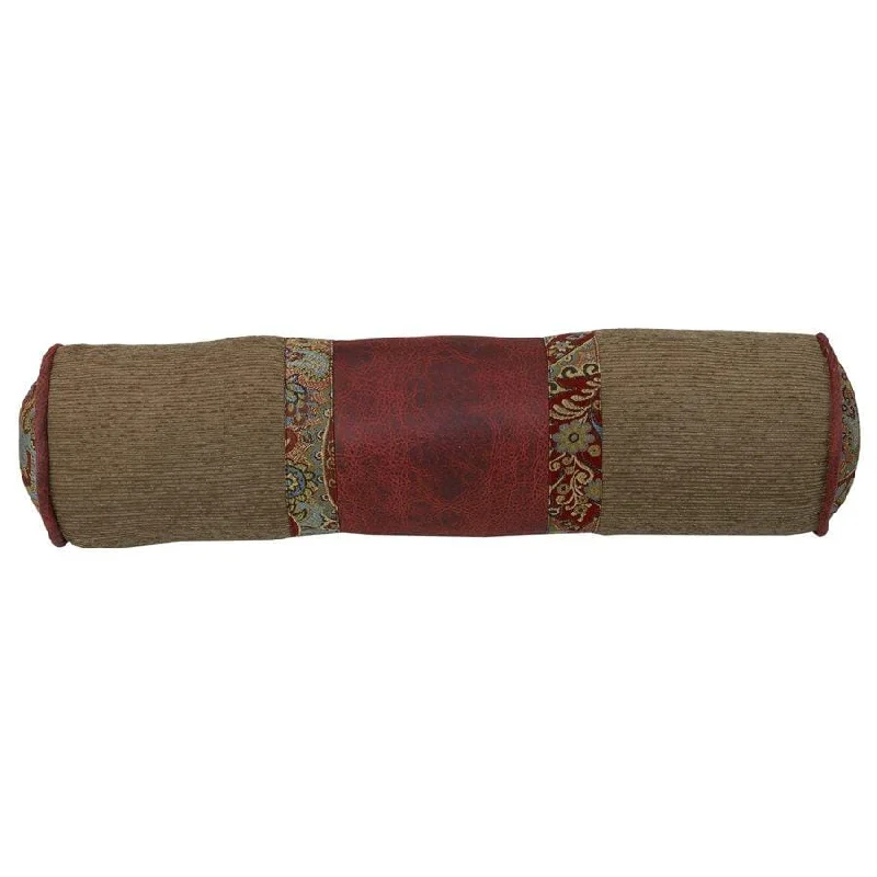 Hypoallergenic Pillows for Allergy SufferersSan Angelo Tan & Red Bolster Pillow w/ Paisley