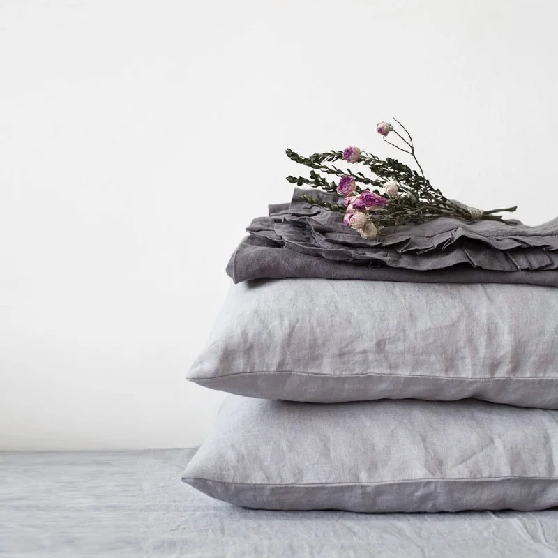 Silk Pillows for Smooth Skin and HairLinen Pillowcase In King Size In Light Grey