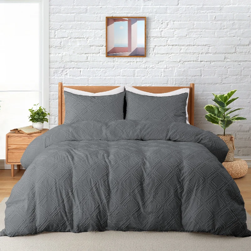 California king - size duvet covers for the extra - long and wide California king beds3 Piece Lightweight Clipped Duvet Cover Sets, Queen or King Sized Bedding Sets