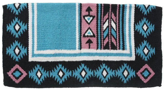 Acrylic blankets for a soft and affordable alternativeTough-1 Cherokee Wool Turquoise/Pink Saddle Blanket