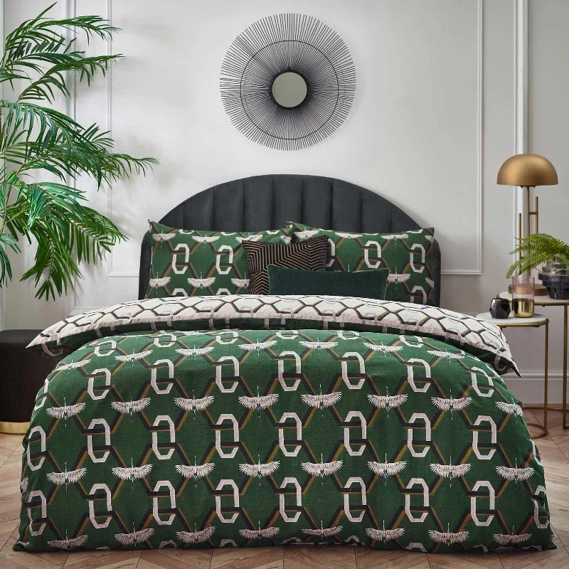 Flannel duvet covers for warmth in cold weatherAvalon Green Duvet Cover Set