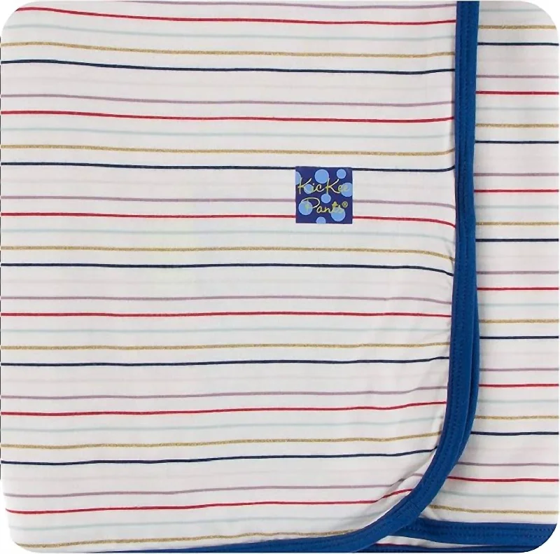 Mohair blankets with a unique sheen and softnessBamboo Print Throw Blanket In Everyday Heroes Multi Stripe