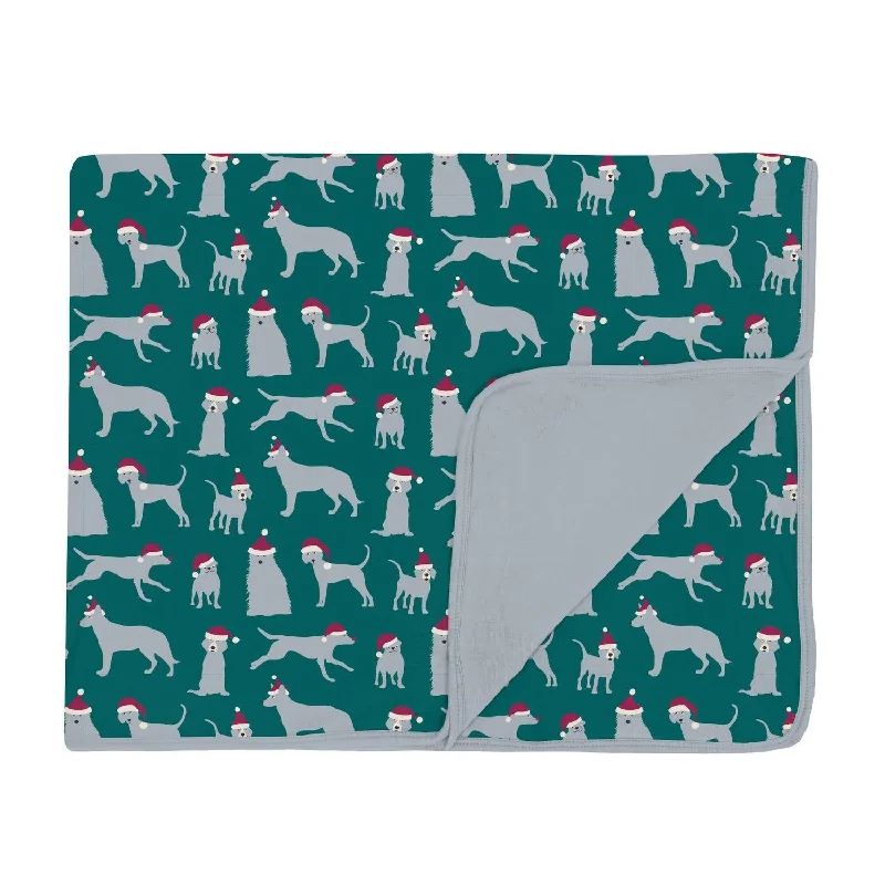 Fleece blankets for a cozy and plush textureBamboo Print Toddler Blanket In Cedar Santa Dogs