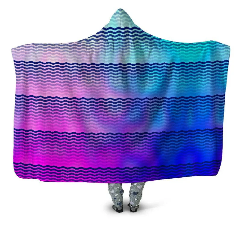 Rayon from bamboo blankets for a silky and breathable feelBeach Waves Hooded Blanket