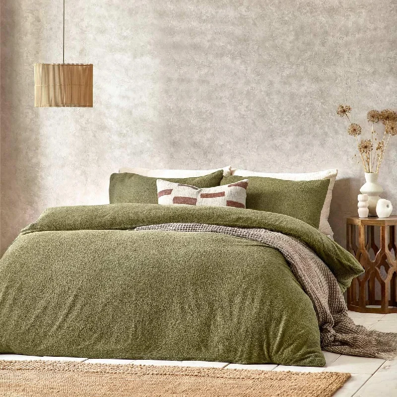 Value - for - money duvet covers that offer great quality at a reasonable priceBoucle Olive Duvet Cover Set