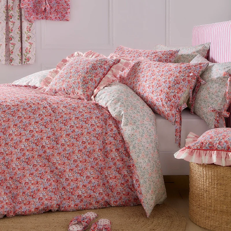 Oversized duvet covers that drape beautifully over the sides of the bed for a luxurious lookCath Kidston Disty Archive Pink Duvet Set