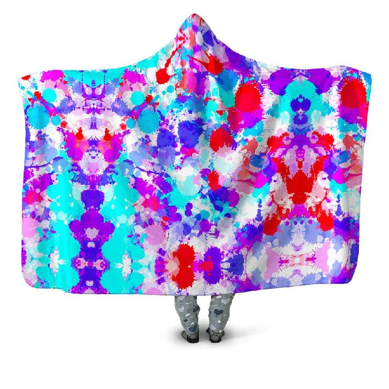 Chenille blankets with a thick and fuzzy textureCherry Frost Paint Splatter Hooded Blanket