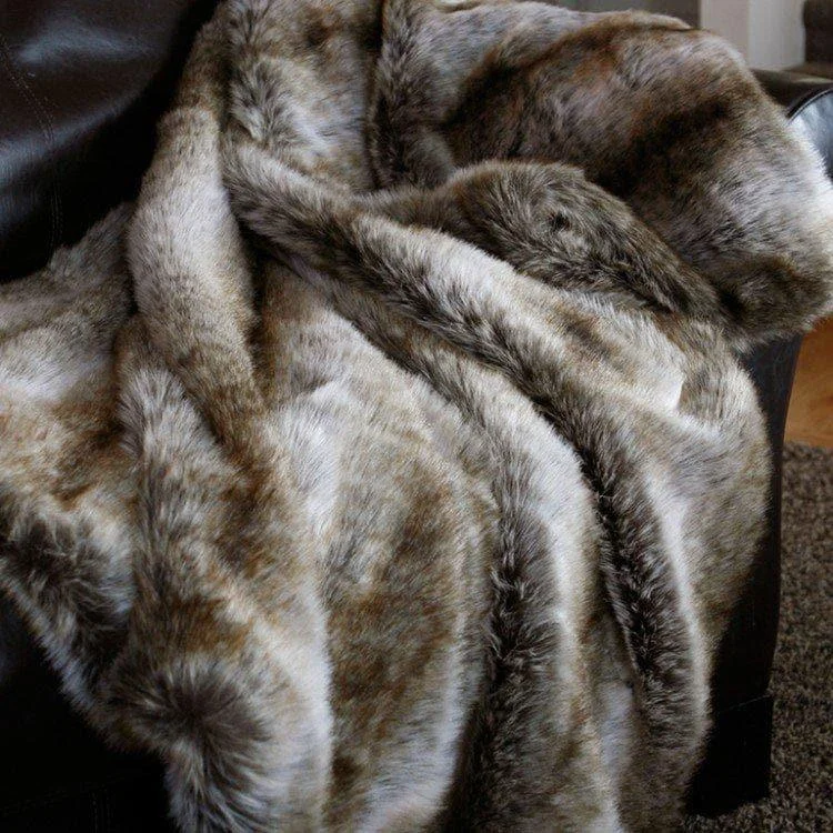 Alpaca wool blankets for a hypoallergenic and warm optionChinchilla Faux Fur Throw Blanket