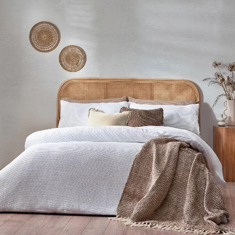 Duvet covers to pair with down comforters for maximum warmthChunky Waffle White Duvet Cover Set