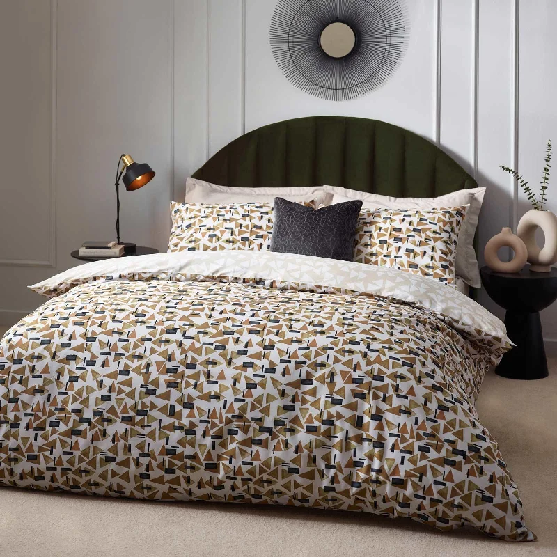 Duvet covers to pair with down comforters for maximum warmthCity Abstract Cotton Rich Reversible Duvet Cover Set