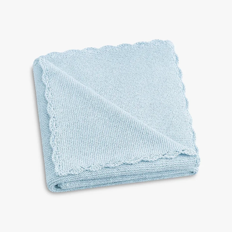 Synthetic fiber blend blankets for a budget - friendly choiceCotton Knit Baby Blanket - Blue