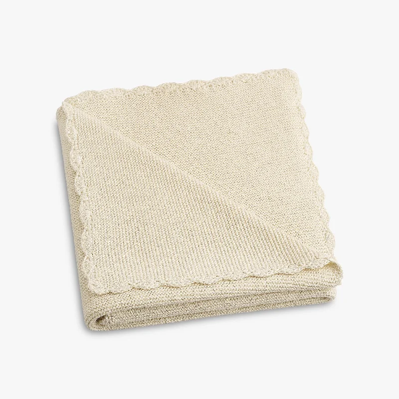 Synthetic fiber blend blankets for a budget - friendly choiceCotton Knit Baby Blanket - Ivory