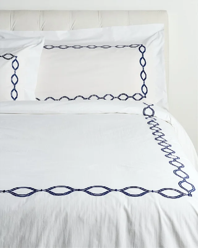 Clearance - priced duvet covers for a great deal on last - season modelsBed duvet covers to enhance the comfort and aesthetics of the bedroomDea Italian Linens Sinfonia Toscana Telaio Embroidery Percale Duvet Cover Set