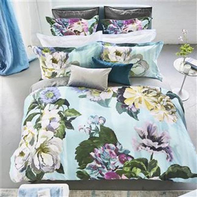 King - size duvet covers to fit large king - sized beds perfectlyDelft Flower Sky Duvets & Shams - Designers Guild