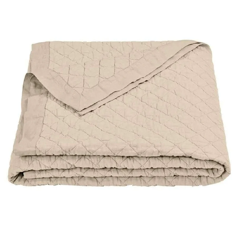 Chenille blankets with a thick and fuzzy textureDiamond Quilted Quilts in Light Tan