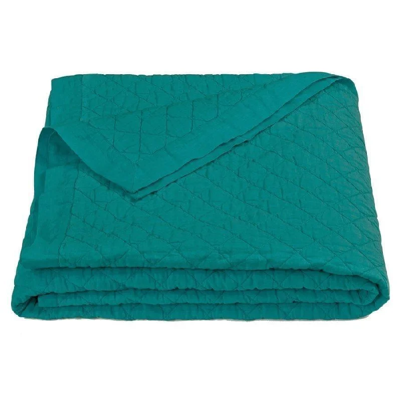 Rayon from bamboo blankets for a silky and breathable feelDiamond Quilted Quilts in Turquoise