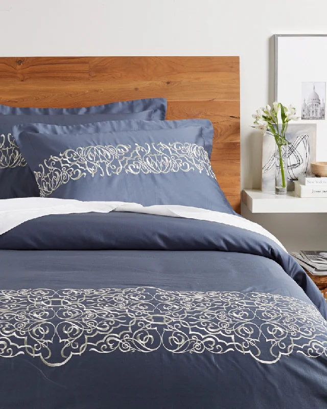 Paisley - printed duvet covers for an exotic and elegant appearanceDISCONTINUED Superior Embroidered Harrison 300 Thread Count Cotton Duvet Cover