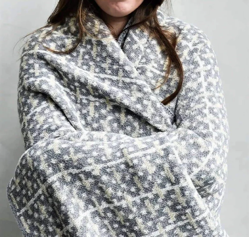 Cotton blankets for breathability and a lightweight feelEco Retro Grey and Ivory Woven Throw