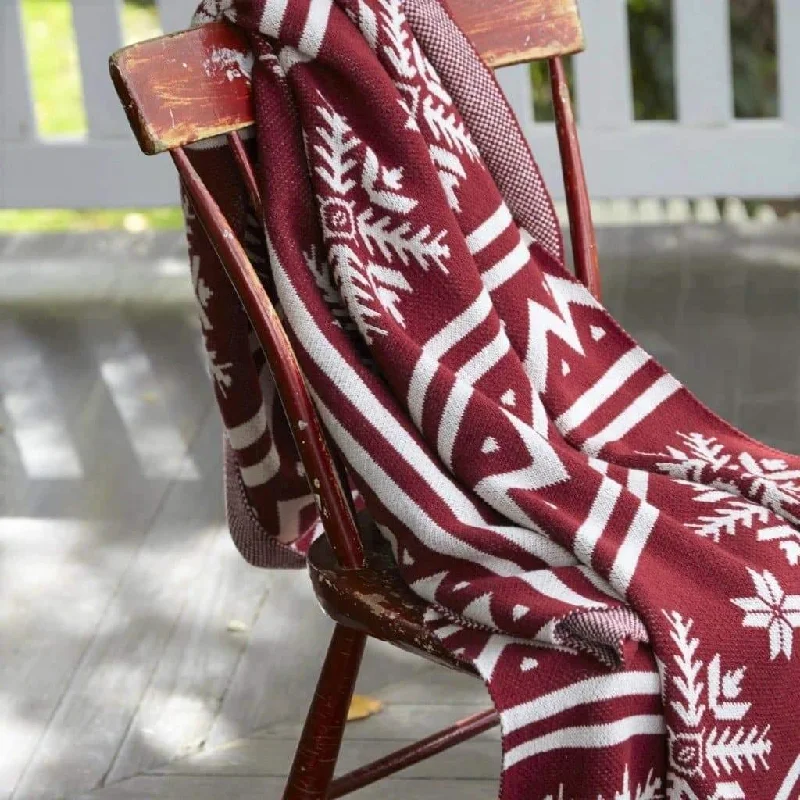 Cotton blankets for breathability and a lightweight feelEco West Red Woven Throw