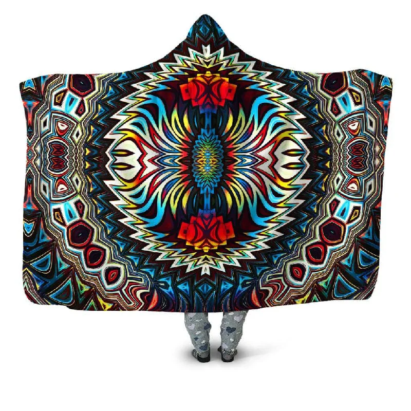 Recycled polyester blankets for an eco - conscious optionFire for the Tribe Hooded Blanket