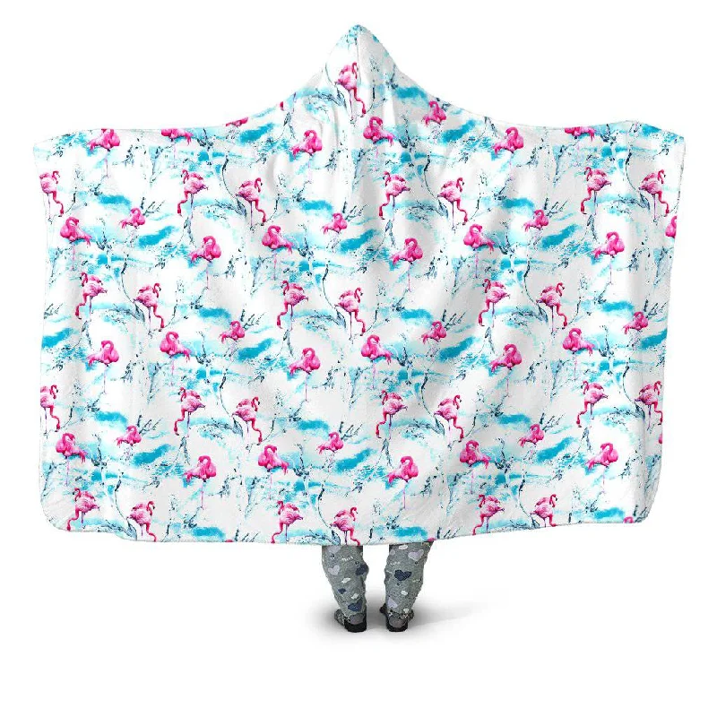 Microfiber blankets that are durable and easy to care forFlamingos Hooded Blanket