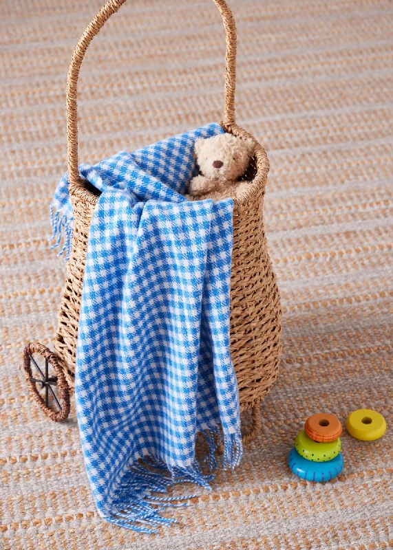 Microfiber blankets that are durable and easy to care forFoxford Cornish Blue Gingham Lambswool Baby Blanket