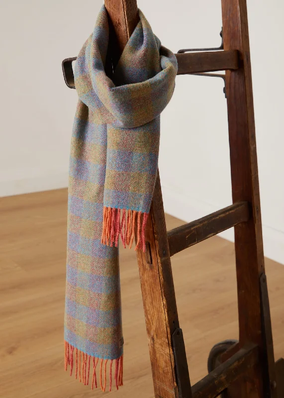 Alpaca wool blankets for a hypoallergenic and warm optionFoxford Orange and Blue Check Lambswool Scarf