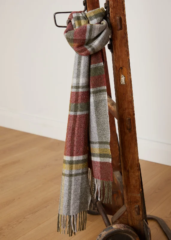 Cashmere blankets for ultimate softness and luxuryFoxford Rust and Green Tartan Lambswool Scarf