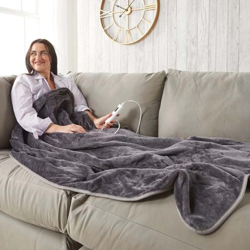 Cashmere blankets for ultimate softness and luxuryHuggleland Supersoft Electric Heated Fleece Throw - Dark Grey 152cm