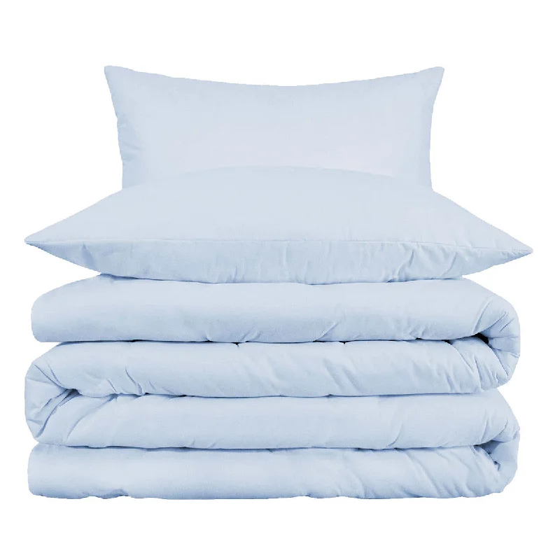 Affordable duvet covers for those on a tight budgetLight Blue Queen Cotton Blend 1000 Thread Count Washable Duvet Cover Set