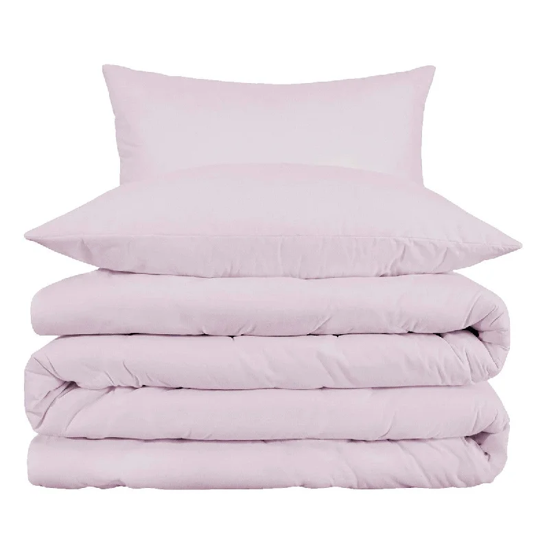 Allergy - friendly duvet covers for bedrooms with sensitive air qualityLilac King Cotton Blend 1000 Thread Count Washable Duvet Cover Set