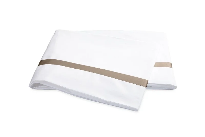 Wrinkle - resistant duvet covers for a neat and tidy lookLowell Khaki on White Bedding by Matouk