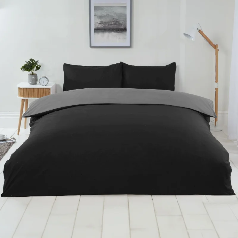 Stain - resistant duvet covers for easy maintenanceLyla Black and Grey Reversible Duvet Set